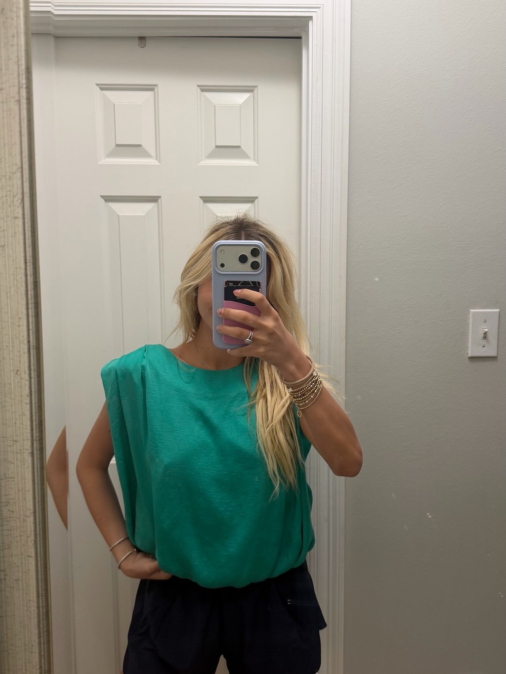 Sleeveless Emerald Green Women's Top - Lightweight Tank